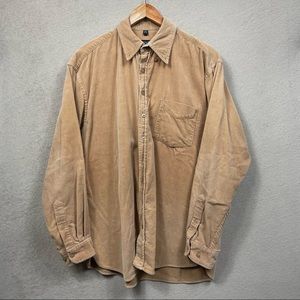 Barisal Corduroy Vintage 1990’s Flannel Button Up Shirt Tan